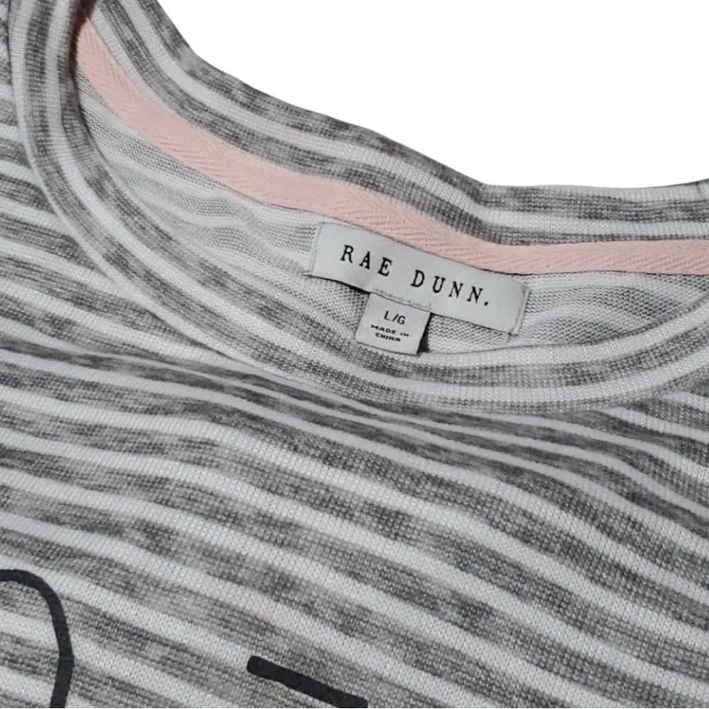 RAE DUNN “Cozy” 2PC Pajama Set in Gray/White Size Large — SUPER DUPER SOFT!!!